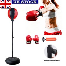 Adult Punch Ball Set Free Standing Adjustable w/Boxing Bag Gloves Speed Training