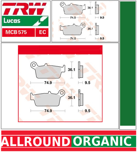 Rear brake pads trw mcb575ec - 2,