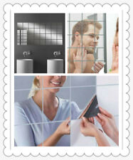 UK DIY Home Decor Mirror Tiles Wall Sticker Square Self Adhesive Stick-On Art