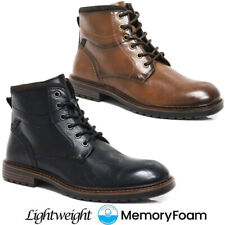 Mens Army Military Boots Memory Foam Ankle Walking Biker Combat Chukka Shoes