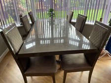 Palazzo Italian made lacquered dining table with 6 chairs
