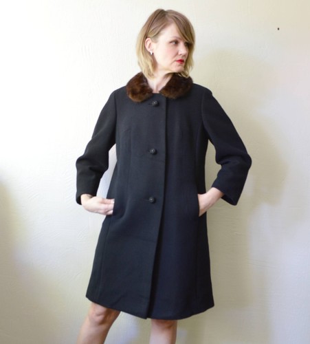 50s 60s vintage - black, wool