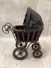 Vintage Style Doll Pram Black