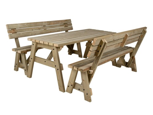 Wooden picnic table bench - wooden,