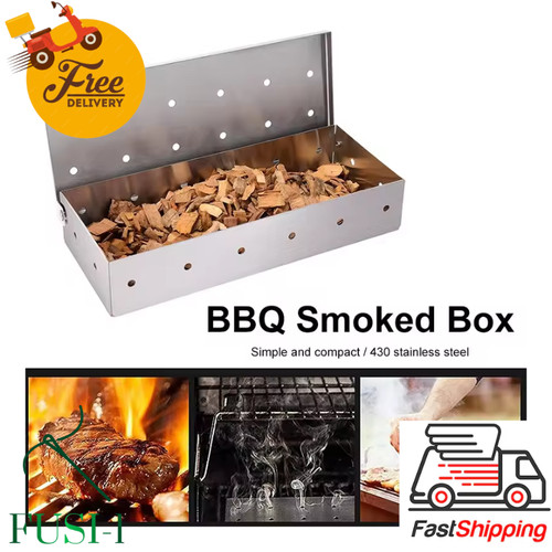 Bbq smoke box stainless steel - smoke,