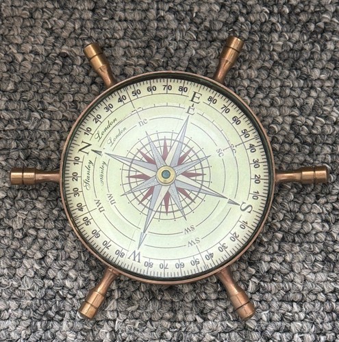 Antique nautical desk compass - desk,