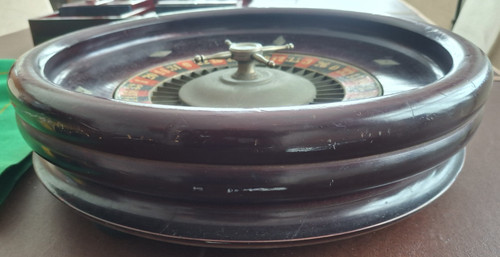 Vintage wooden roulette - wooden, wheel