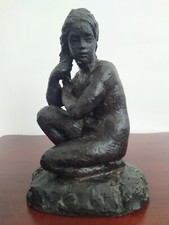 KARIN JONZEN BRONZE RESIN SCULPTURE "Naked Woman"Rare erotic piece.Heredities.