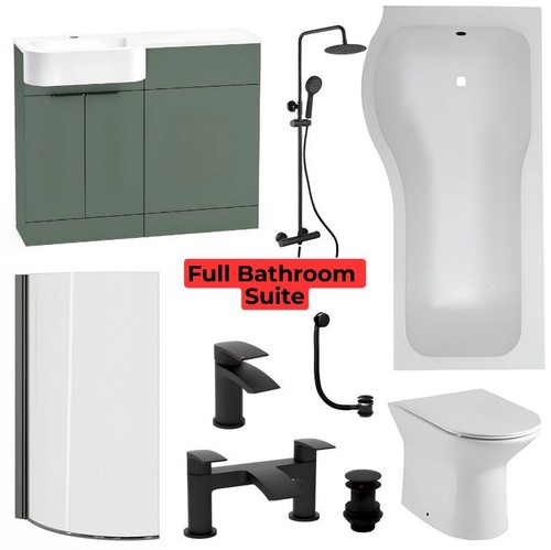Green shape unit bath - unit, full