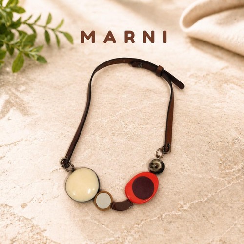 Marni vintage necklace leather - marni,