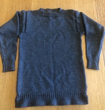 Woolovers Small Green Teal Guernsey Jumper Pure Wool 