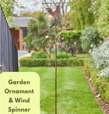 Classic Wind Spinner Metal Cockerell Rustic Weather Vane Bronze Effect Garden 