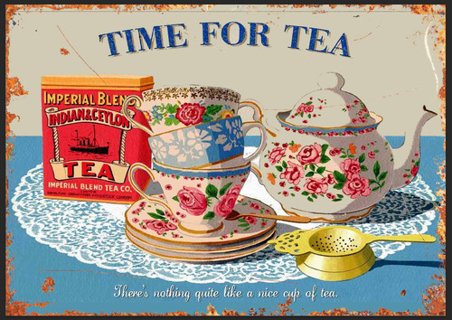 Time for tea retro - tea, sign