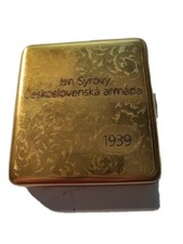 WW2 Jan Syrový  Czechoslovak army 1939 brass cigarette case