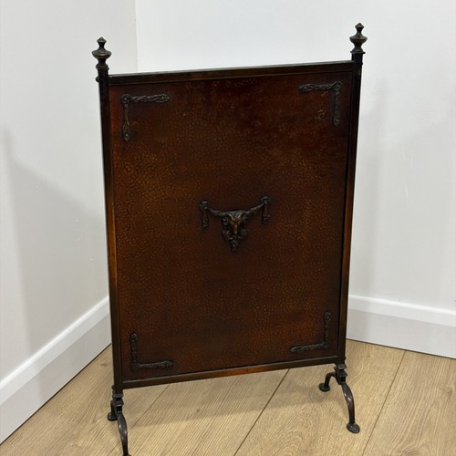 Antique copper fire screen - antique,
