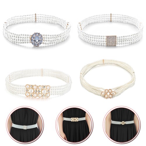 Pearl bead waist belt - pearl,