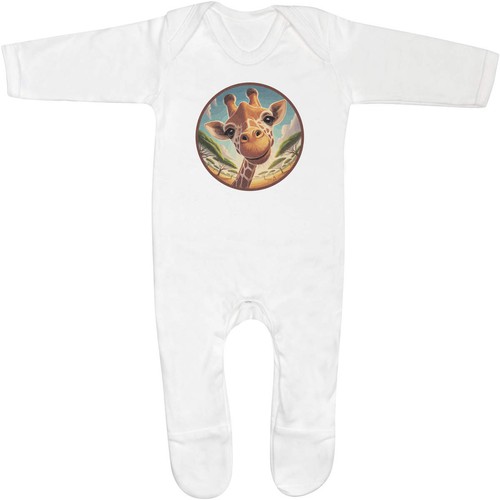 Smiling giraffe baby romper - giraffe',