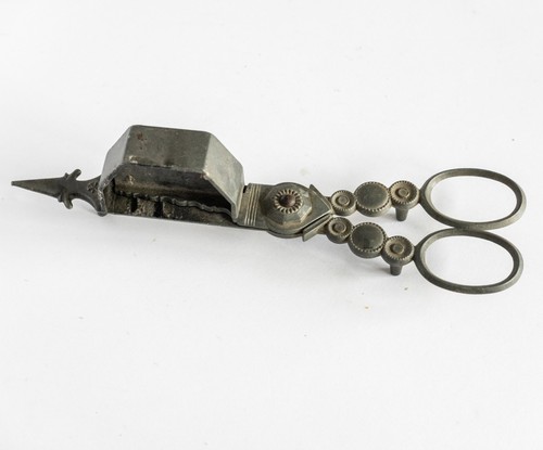 Antique pretty pewter candle - pewter,