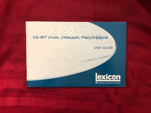 Lexicon mpx 550 - mpx, user