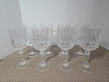 8 Vintage Cristal D'Arques Durand Crystal Longchamp Red Wine Glasses