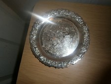 Vintage EPNS Art Nouveau small pin dish. 14.5cm diameter.(E22)