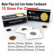 100x Cardboard Coin Holder Mylar Flips for Coins Protect 40/37/25/33/17.5mm more