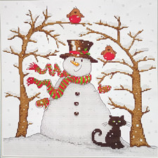 Snowman With Cat - Unprinted