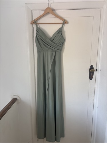 Sage green evening dress - evening,