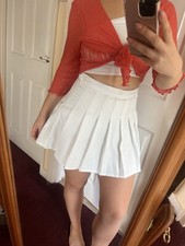 Cute white pleated tennis skirt skort size large (shown on a 10)