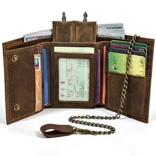 Men Leather Tri-fold Vintage