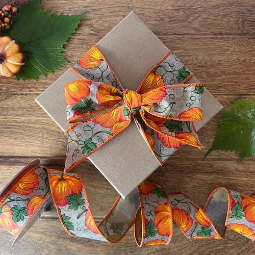 Burlap halloween ribbon eco - burlap,