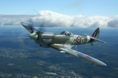 Spitfire3 plane poster art - a3,