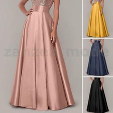 Womens Satin High Waist Flare