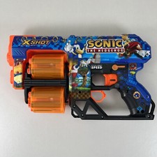X-Shot Sonic The Hedgehog Toy Gun for Indoor/Outdoor Fun x12 Foam Darts