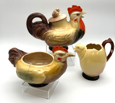 Rare Royal Doulton Rooster Hen Chick Tea Set Rd No 750359 Crown Mark c1930