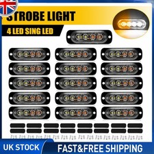 2PCS Amber/White 4 LED Car