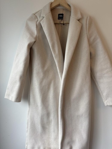 Zara cream longline coat - cream,
