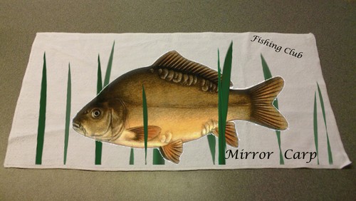 Mirror carp angling hand towel - mirror,