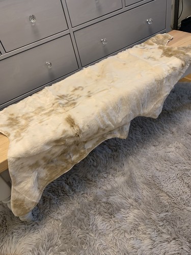 Cream faux cowhide - faux, rug