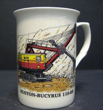 1 Mug  RUSTON BUCYRUS 110-RB EXCAVATOR TRACTOR DIGGER Fine Bone China mug cup 