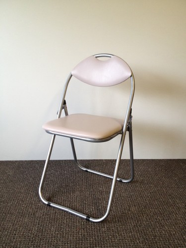Metal folding chair with faux - metal,