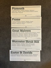 5  x Great Western Railway Destination Carriage Labels - Different Destinations