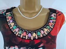 Frank Lyman Multicoloured Patterned Jewelled Lined Dress, UK 14, Excellent Cond