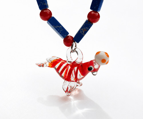 Boho glass shrimp - boho, necklace