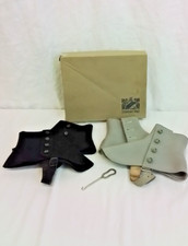 2 Sets Vintage Felt Spats Black and Gray With Tool #J3243