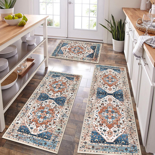 Hebe boho kitchen rugs set - kitchen,