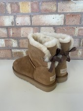 Ugg Bailey Bow Mini Boots UK Size 9.5 EU Size 42 Chestnut