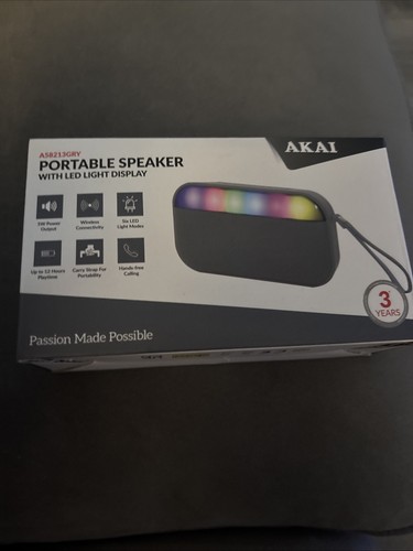 Akai grey portable speaker - akai,