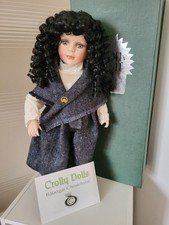  Rare Irish Hand Crafted Crolly Doll Madge Collectors Item In Box With Stand