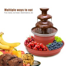 3 Tiers Mini Melting Machine Electric Chocolate Fountain Fondue Set Parties Gift